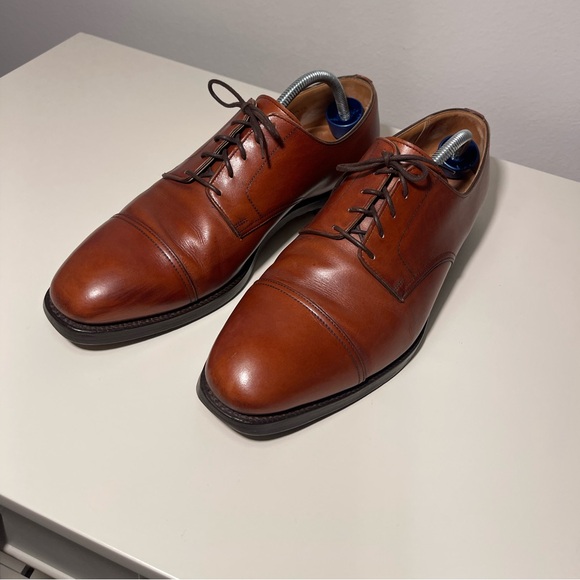 Peal & Co. Medallion Captoe Oxford Leather Shoes - T06585 Brown - US Size 9.5 - Picture 6 of 12